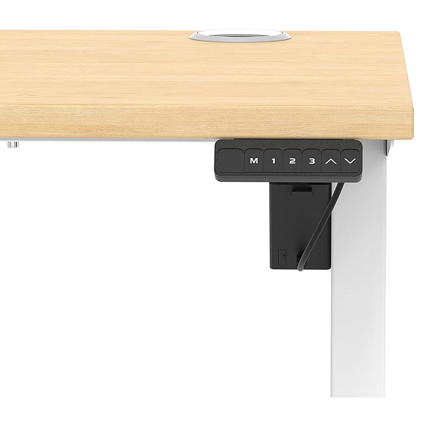Air Lite 1200mm Slim Height Adjustable Office Desk, White Leg, Maple Easy2Order : HA03869
