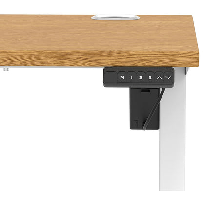 Air Lite 1200mm Slim Height Adjustable Office Desk, White Leg, Oak Easy2Order : HA03870