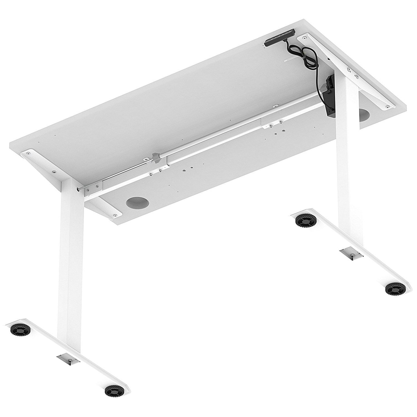 Air Lite 1200mm Slim Height Adjustable Office Desk, White Leg, White