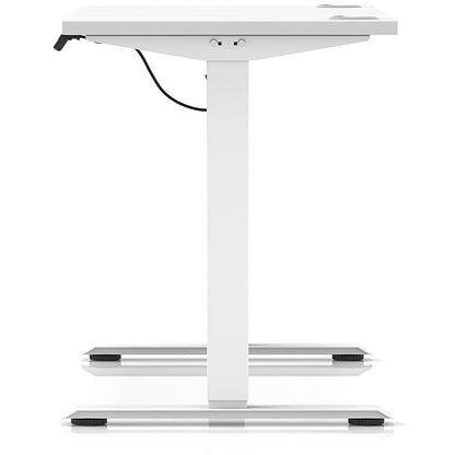 Air Lite 1200mm Slim Height Adjustable Office Desk, White Leg, White