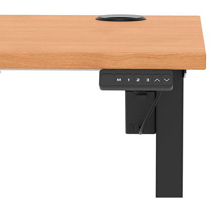 Air Lite 1400mm Slim Height Adjustable Office Desk, Black Leg, Beech Easy2Order : HA03873