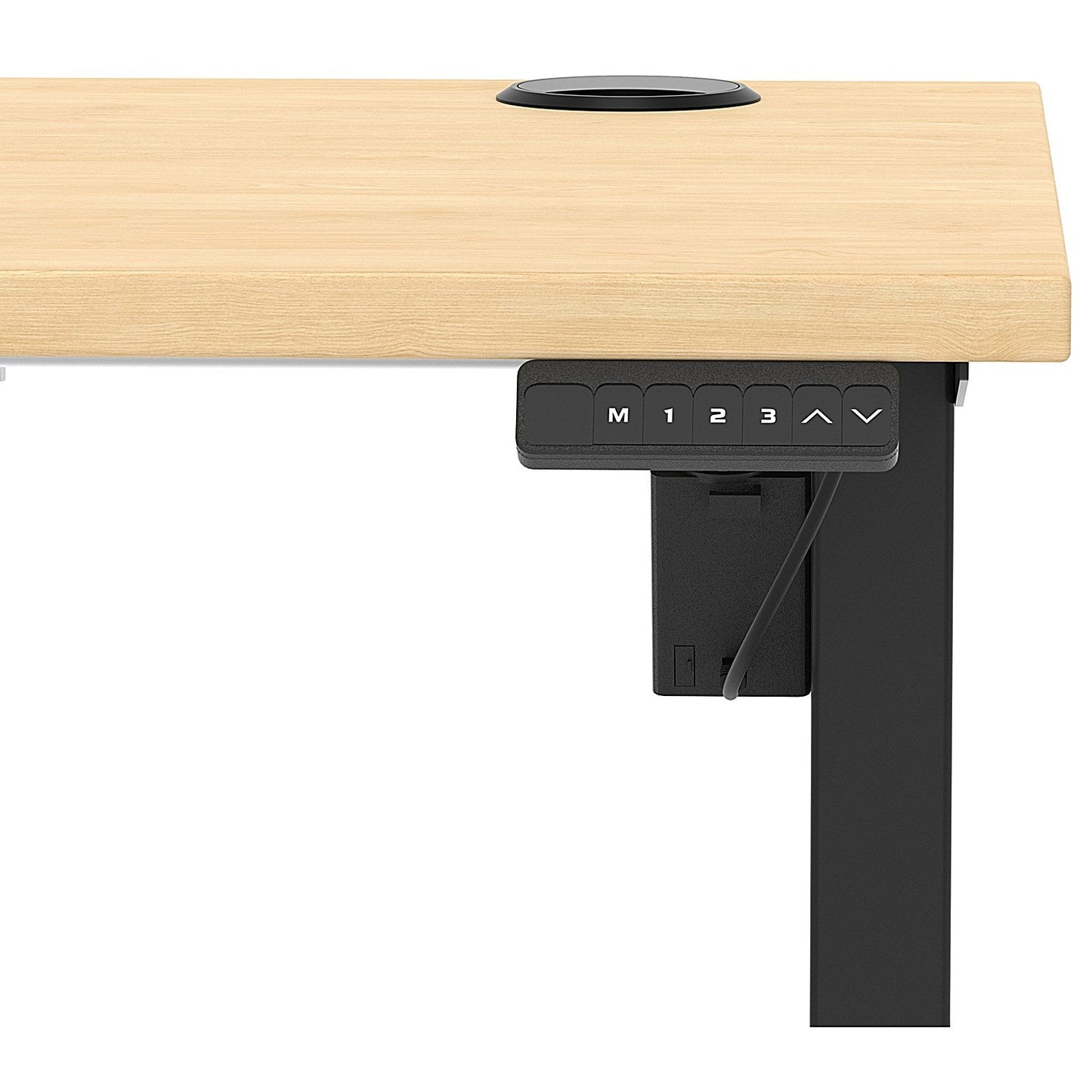 Air Lite 1400mm Slim Height Adjustable Office Desk, Black Leg, Maple Easy2Order : HA03876