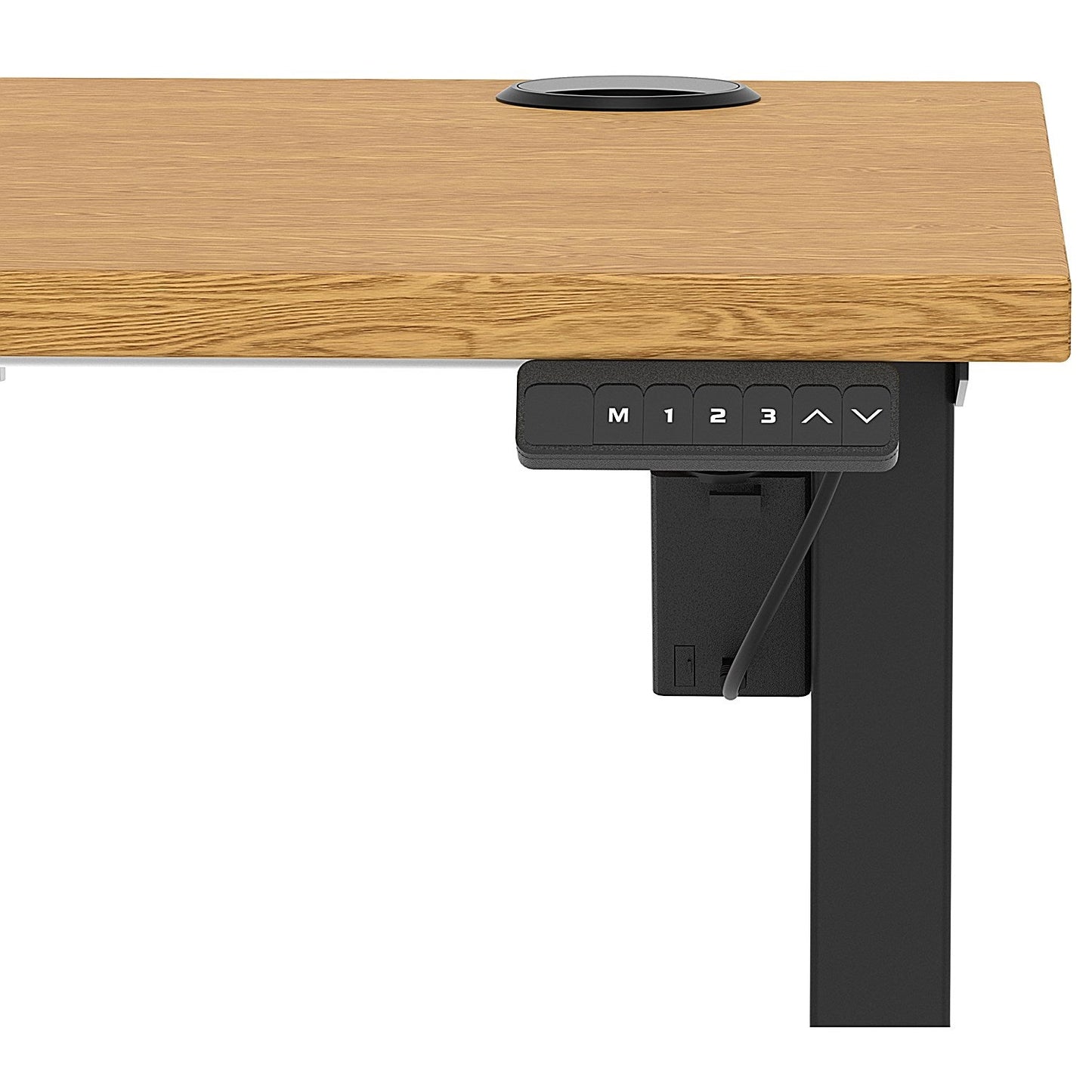 Air Lite 1400mm Slim Height Adjustable Office Desk, Black Leg, Oak Easy2Order : HA03877