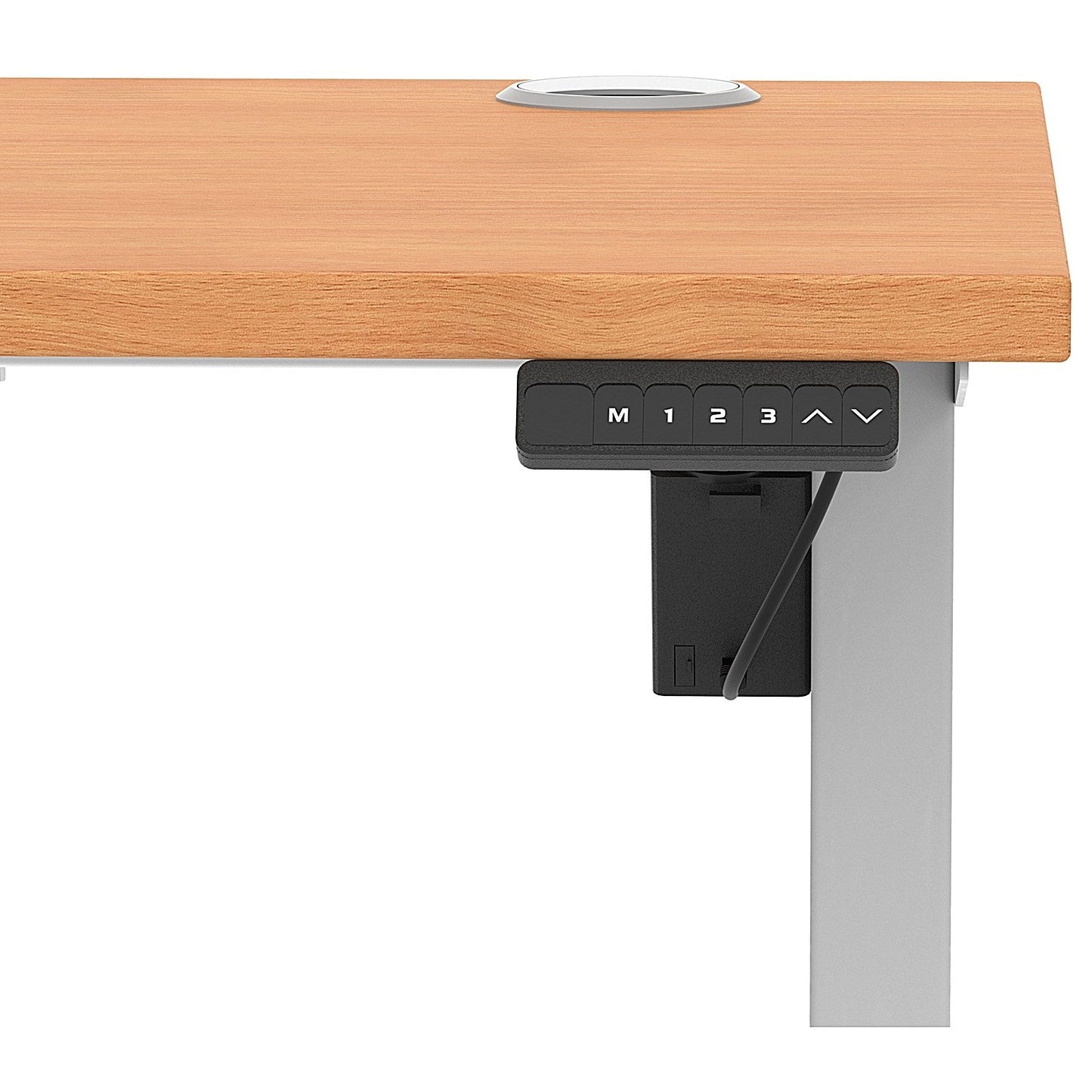 Air Lite 1400mm Slim Height Adjustable Office Desk, Silver Leg, Beech Easy2Order : HA03880