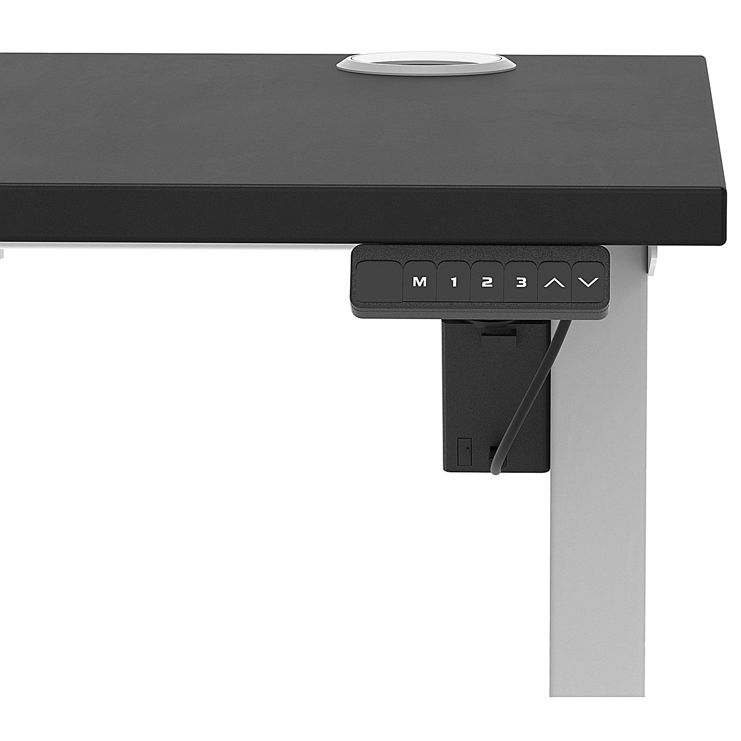 Air Lite 1400mm Slim Height Adjustable Office Desk, Silver Leg, Black Easy2Order : HA03881