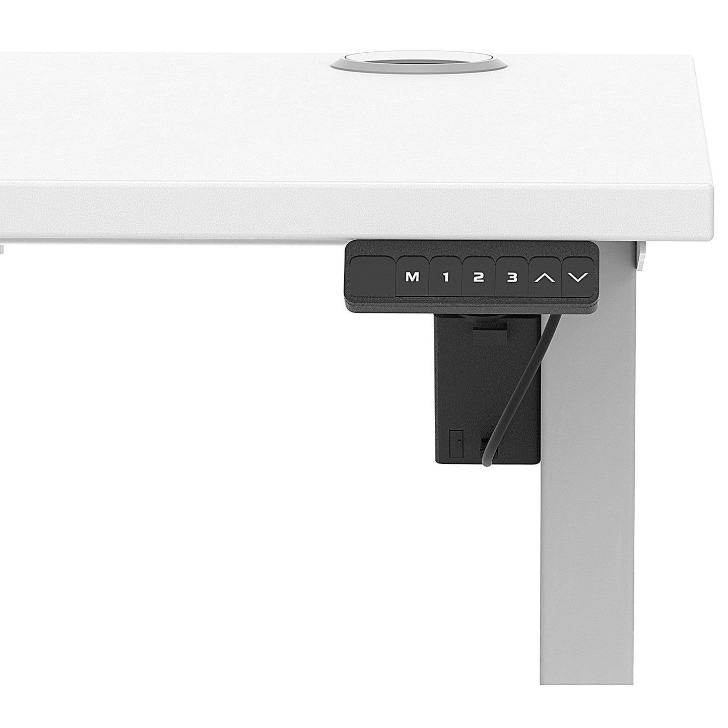 Air Lite 1400mm Slim Height Adjustable Office Desk, Silver Leg, White Easy2Order : HA03885