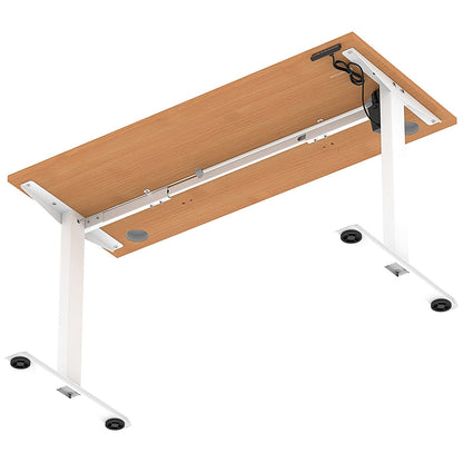 Air Lite 1400mm Slim Height Adjustable Office Desk, White Leg, Beech Easy2Order : HA03887