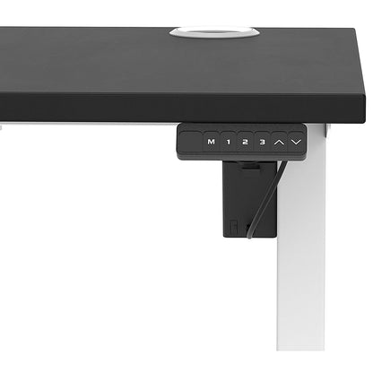 Air Lite 1400mm Slim Height Adjustable Office Desk, White Leg, Black Easy2Order : HA03888