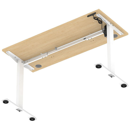 Air Lite 1400mm Slim Height Adjustable Office Desk, White Leg, Maple Easy2Order : HA03890