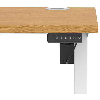 Air Lite 1400mm Slim Height Adjustable Office Desk, White Leg, Oak Easy2Order : HA03891
