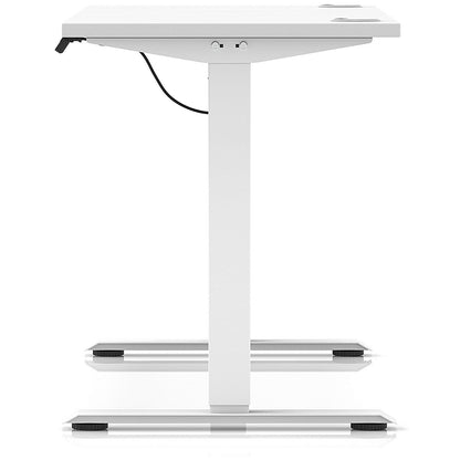 Air Lite 1400mm Slim Height Adjustable Office Desk, White Leg, White
