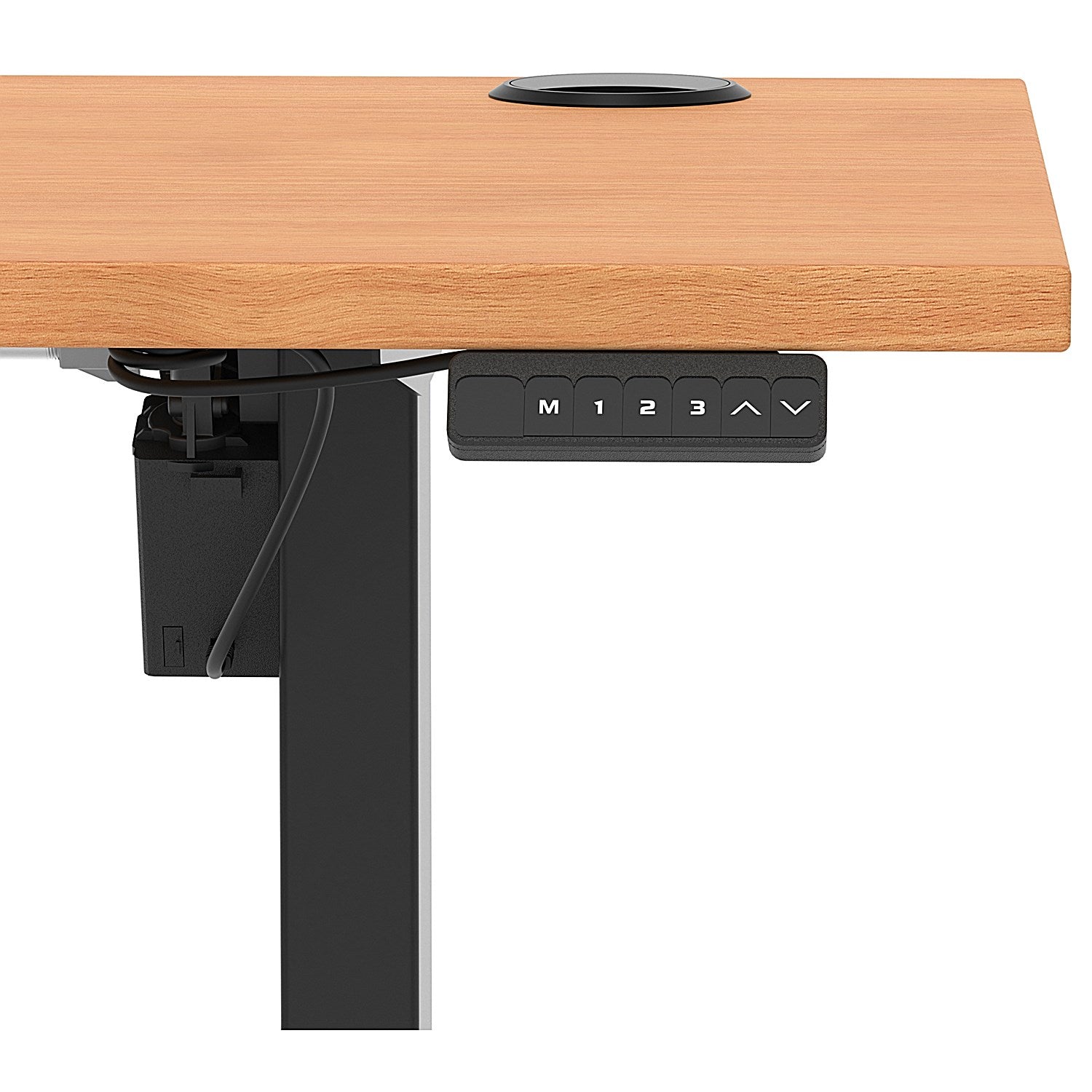 Air Lite 1600mm Slim Height Adjustable Office Desk, Black Leg, Beech Easy2Order : HA03894