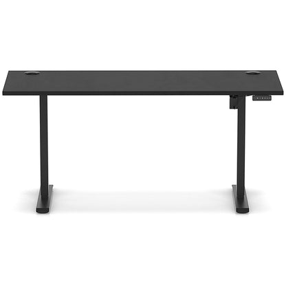 Air Lite 1600mm Slim Height Adjustable Office Desk, Black Leg, Black