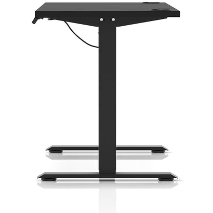 Air Lite 1600mm Slim Height Adjustable Office Desk, Black Leg, Black