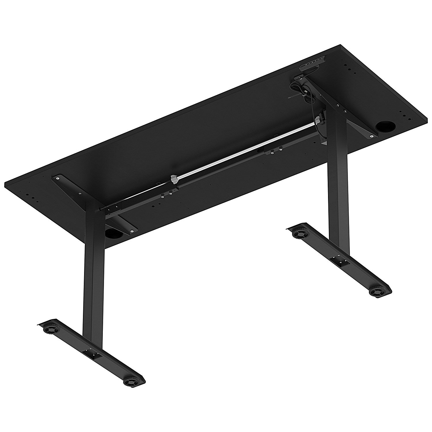 Air Lite 1600mm Slim Height Adjustable Office Desk, Black Leg, Black Easy2Order : HA03895