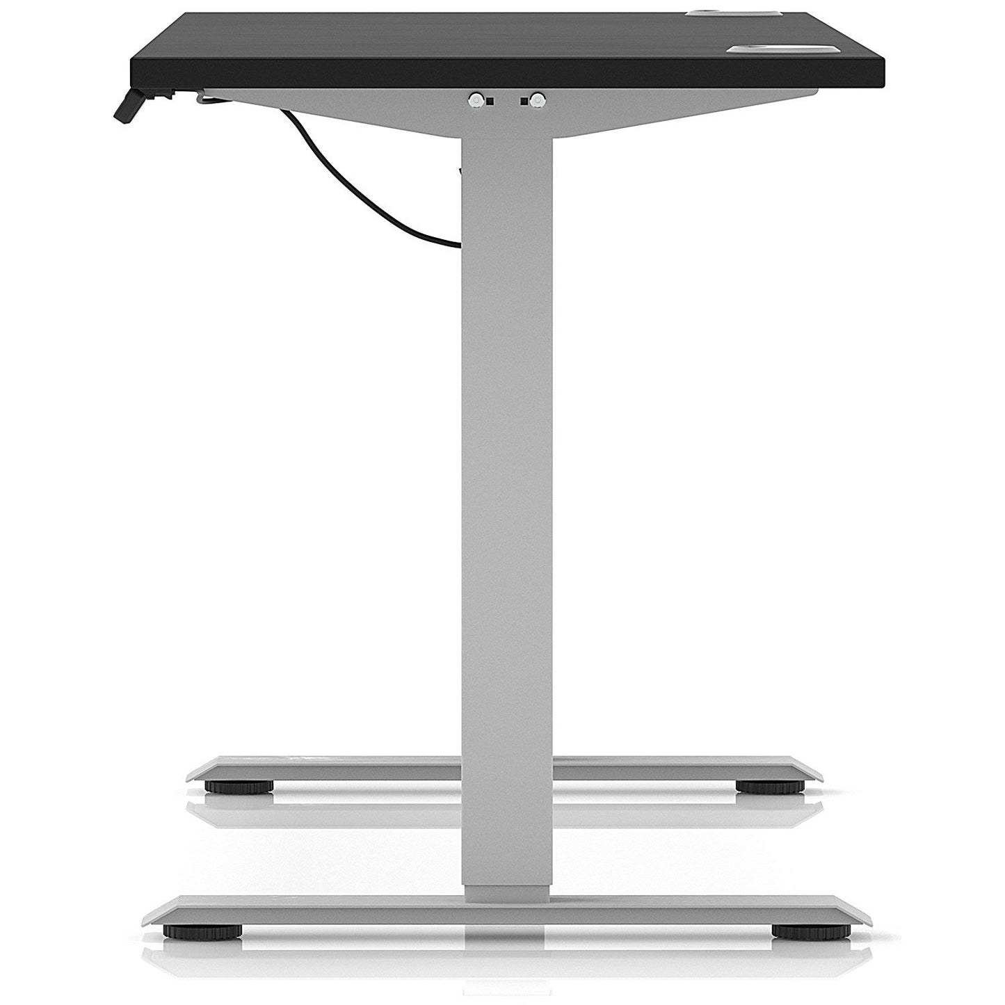 Air Lite 1600mm Slim Height Adjustable Office Desk, Silver Leg, Black Easy2Order : HA03902