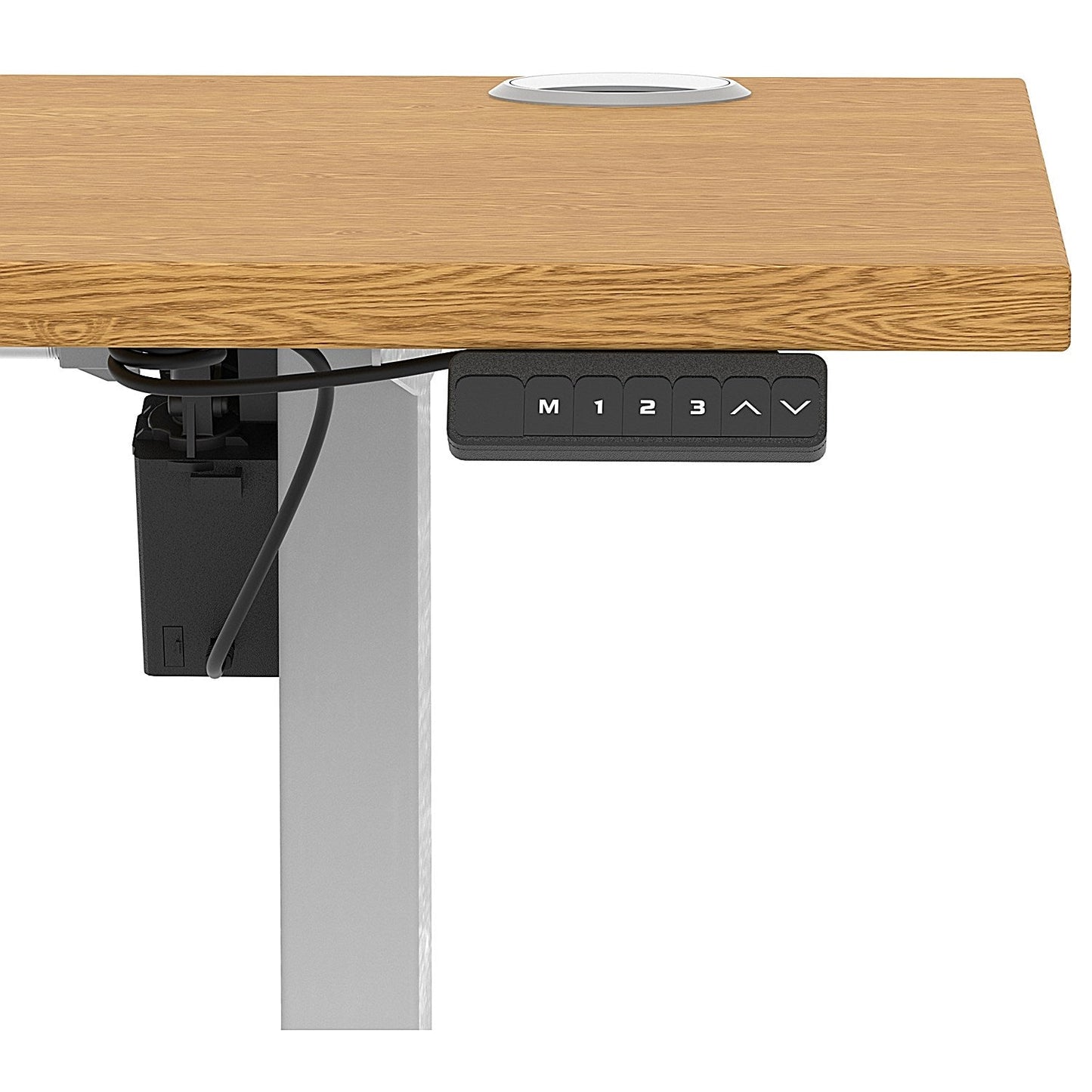 Air Lite 1600mm Slim Height Adjustable Office Desk, Silver Leg, Oak Easy2Order : HA03905