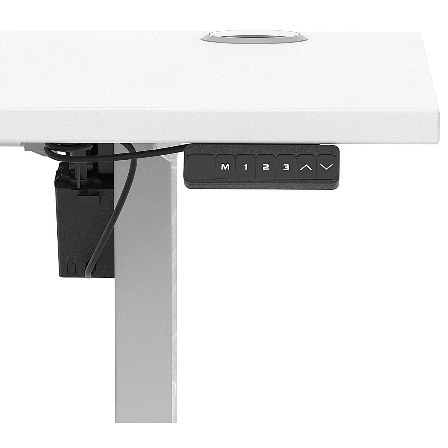 Air Lite 1600mm Slim Height Adjustable Office Desk, Silver Leg, White Easy2Order : HA03906