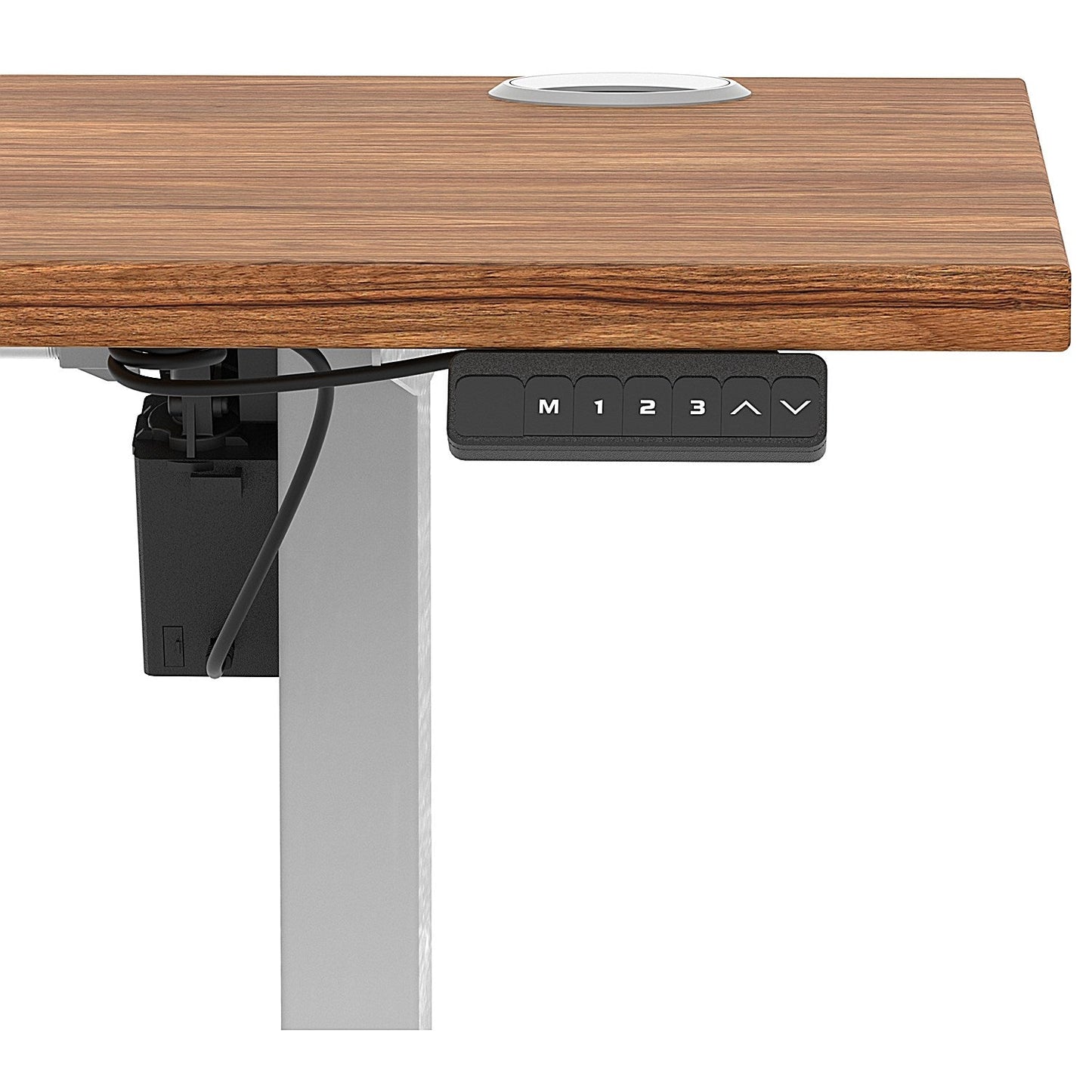 Air Lite 1600mm Slim Height Adjustable Office Desk, Silver Leg, Walnut Easy2Order : HA03907