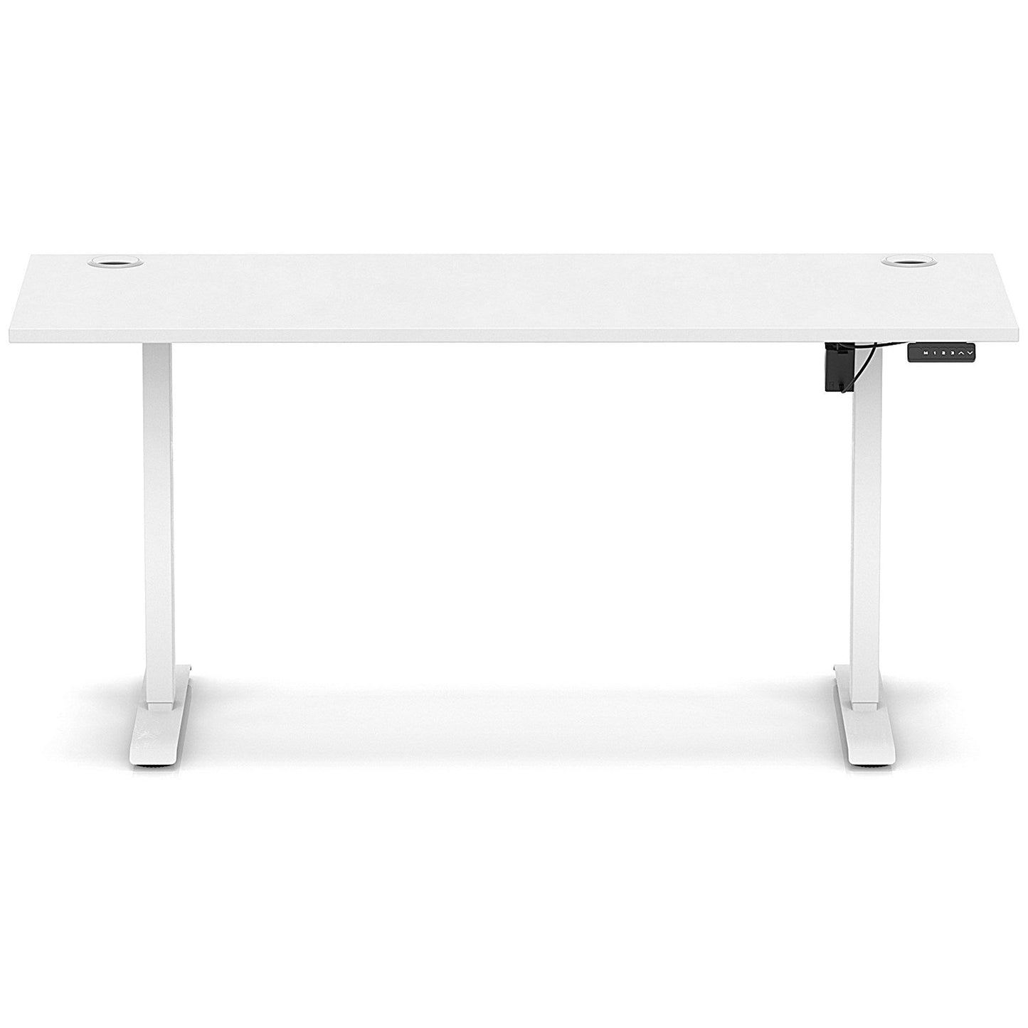 Air Lite 1600mm Slim Height Adjustable Office Desk, White Leg, White