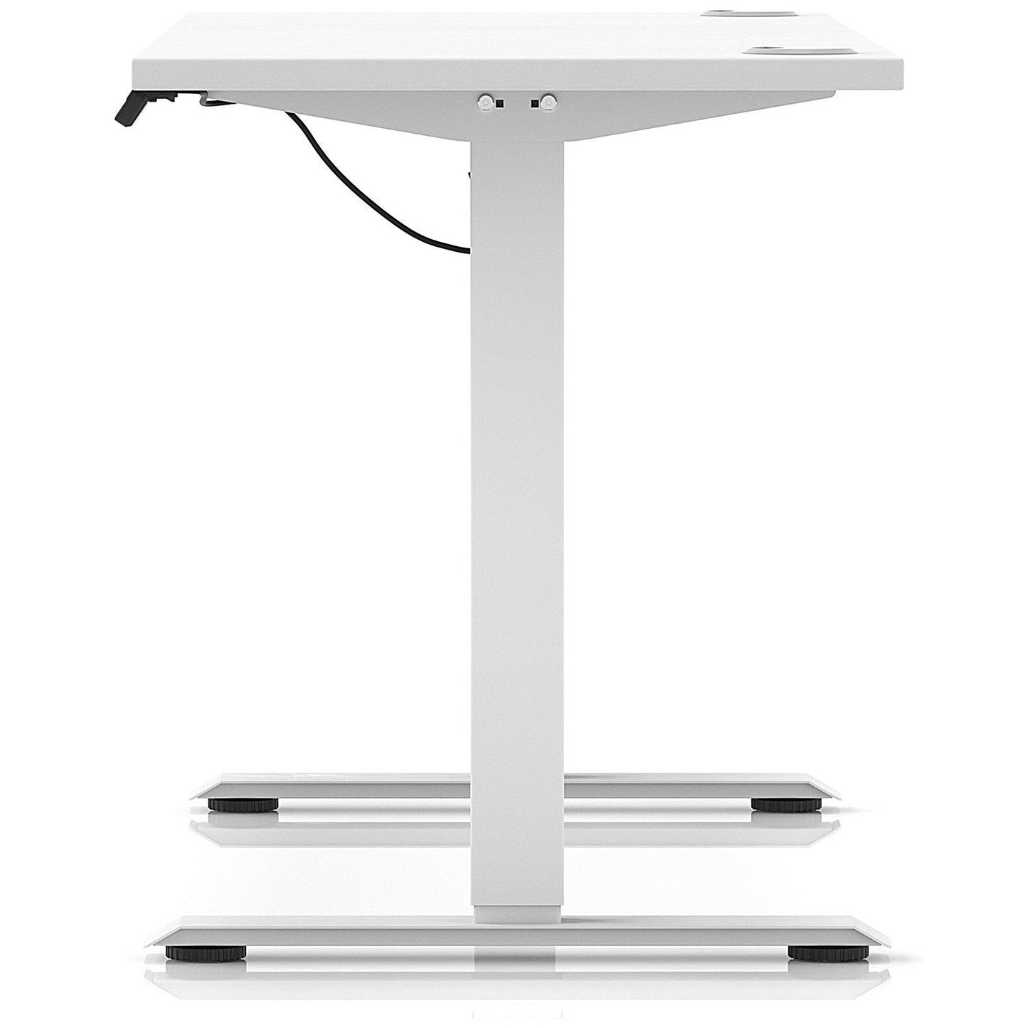 Air Lite 1600mm Slim Height Adjustable Office Desk, White Leg, White