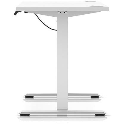 Air Lite 1600mm Slim Height Adjustable Office Desk, White Leg, White