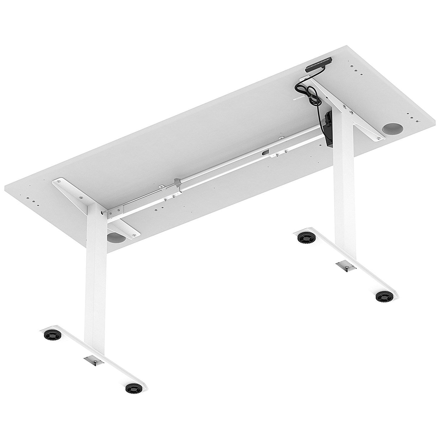 Air Lite 1600mm Slim Height Adjustable Office Desk, White Leg, White Easy2Order : HA03913