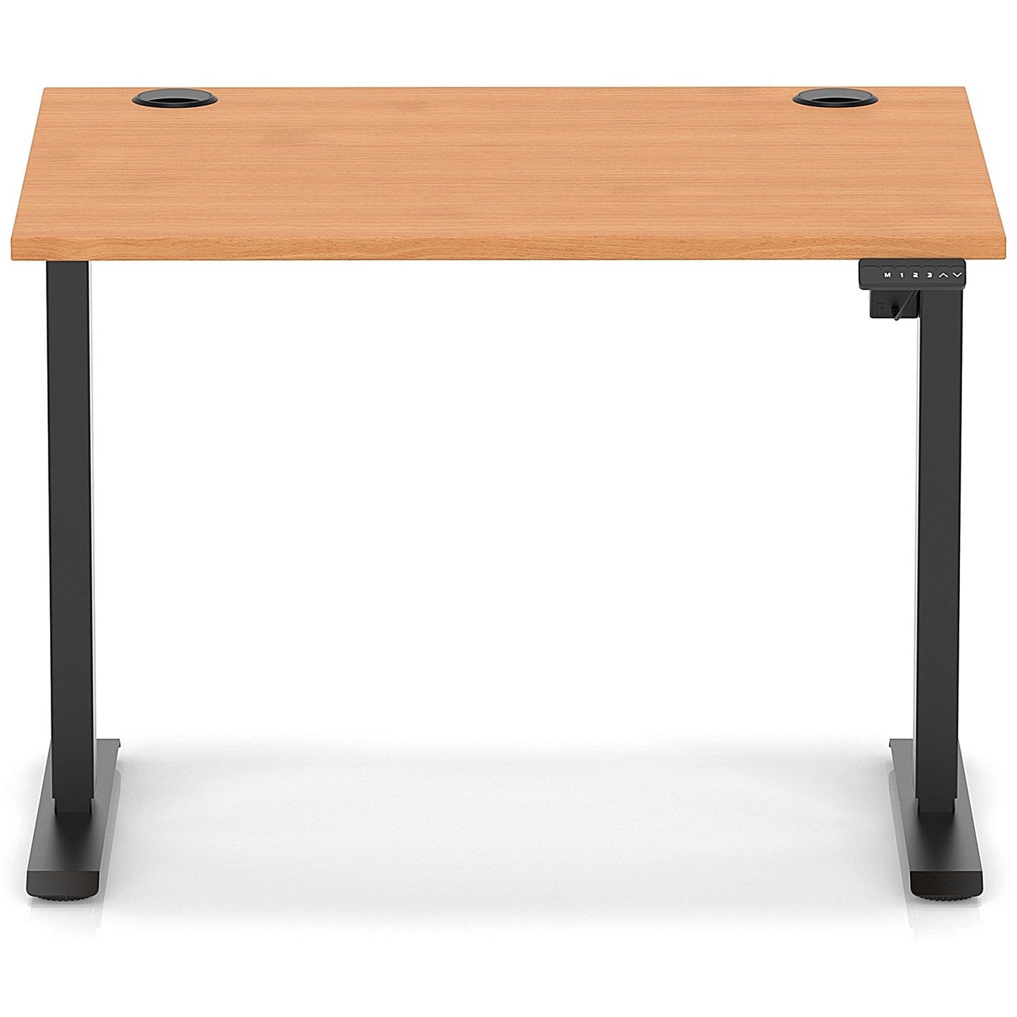 Air Lite 1000mm Height Adjustable Office Desk, Black Leg, Beech