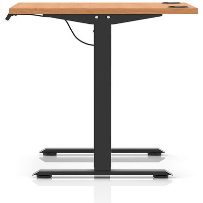 Air Lite 1000mm Height Adjustable Office Desk, Black Leg, Beech