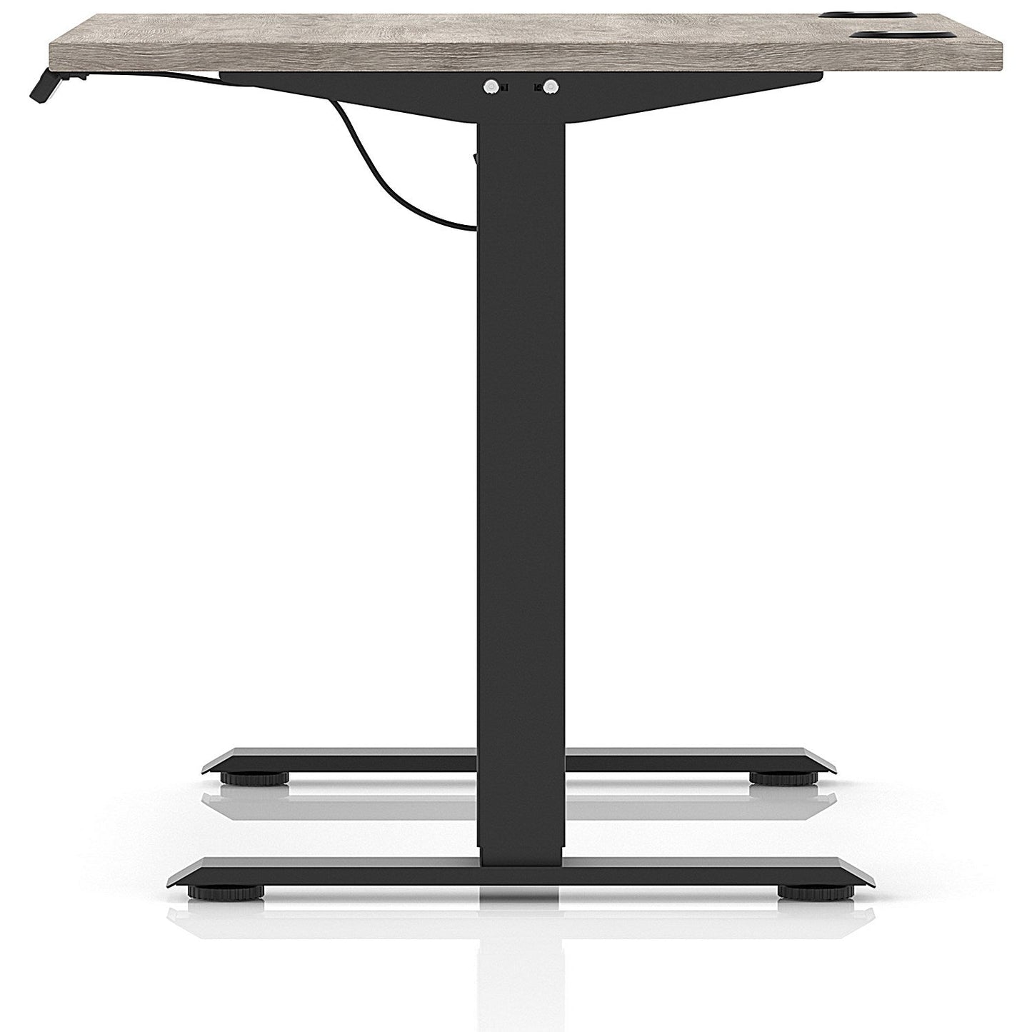 Air Lite 1000mm Height Adjustable Office Desk, Black Leg, Grey Oak