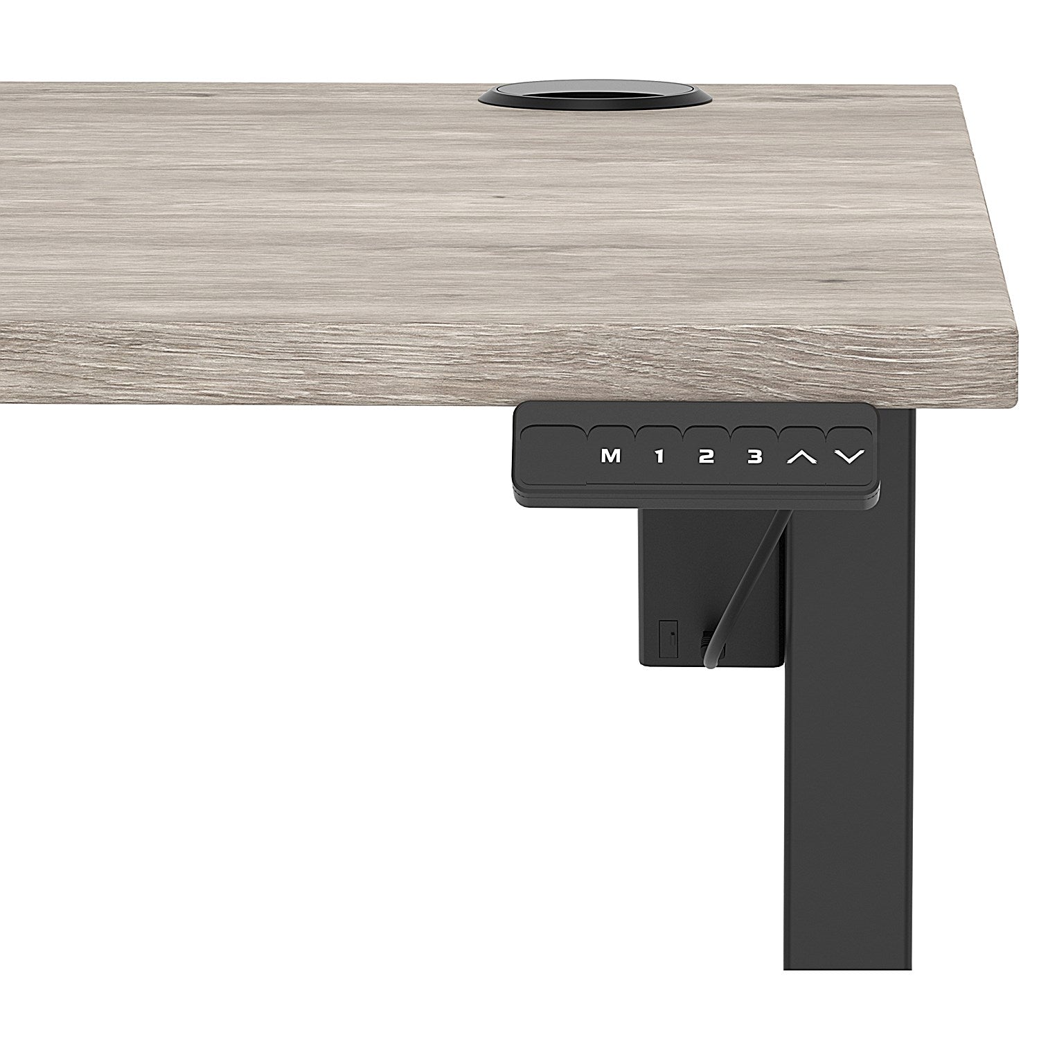 Air Lite 1000mm Height Adjustable Office Desk, Black Leg, Grey Oak Easy2Order : HA03917