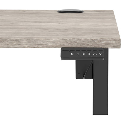 Air Lite 1000mm Height Adjustable Office Desk, Black Leg, Grey Oak Easy2Order : HA03917