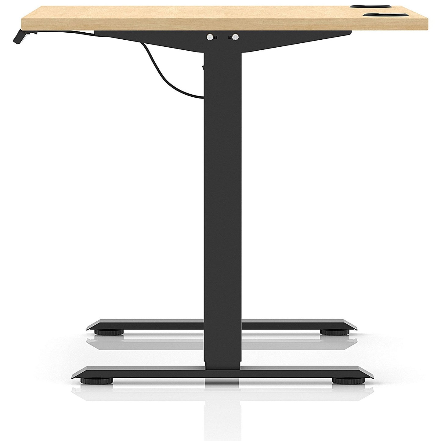 Air Lite 1000mm Height Adjustable Office Desk, Black Leg, Maple