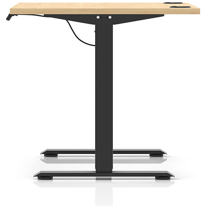 Air Lite 1000mm Height Adjustable Office Desk, Black Leg, Maple