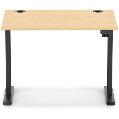 Air Lite 1000mm Height Adjustable Office Desk, Black Leg, Maple