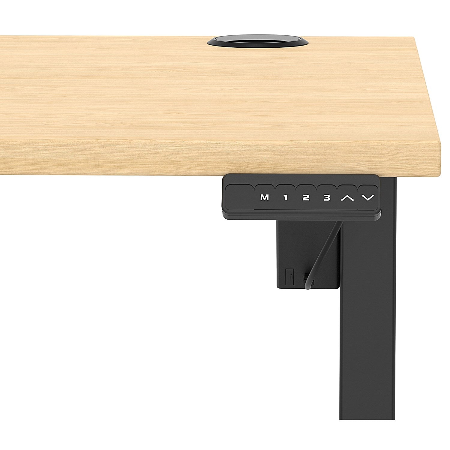 Air Lite 1000mm Height Adjustable Office Desk, Black Leg, Maple Easy2Order : HA03918