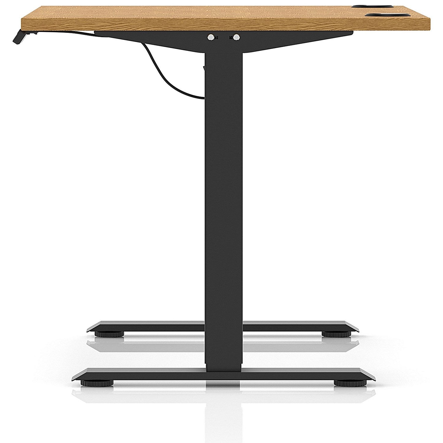 Air Lite 1000mm Height Adjustable Office Desk, Black Leg, Oak