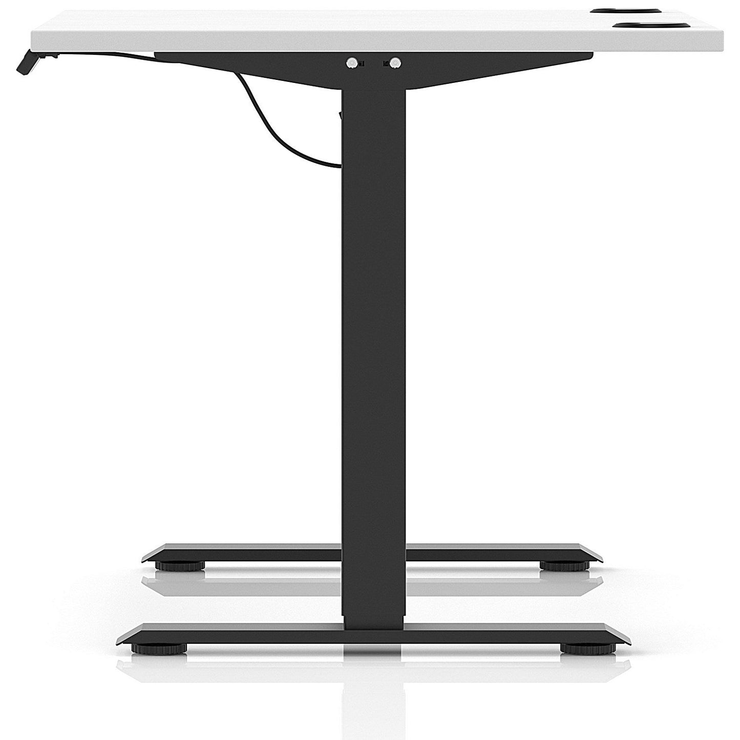 Air Lite 1000mm Height Adjustable Office Desk, Black Leg, White