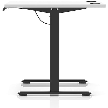 Air Lite 1000mm Height Adjustable Office Desk, Black Leg, White