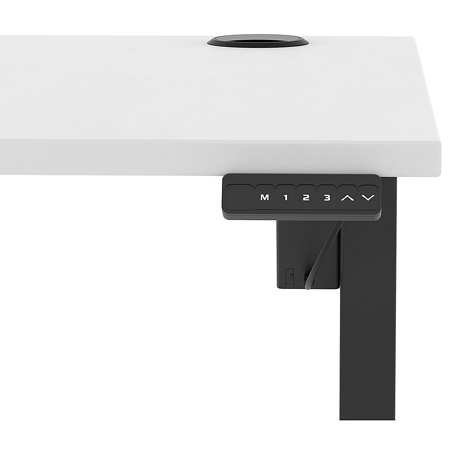 Air Lite 1000mm Height Adjustable Office Desk, Black Leg, White Easy2Order : HA03920