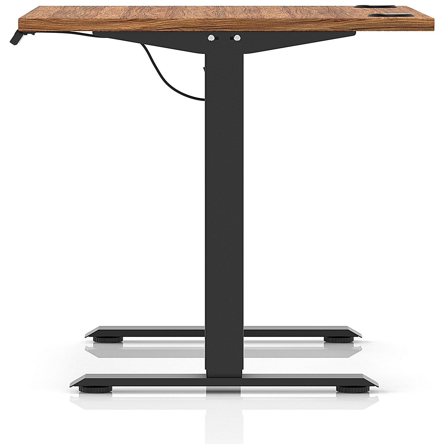 Air Lite 1000mm Height Adjustable Office Desk, Black Leg, Walnut