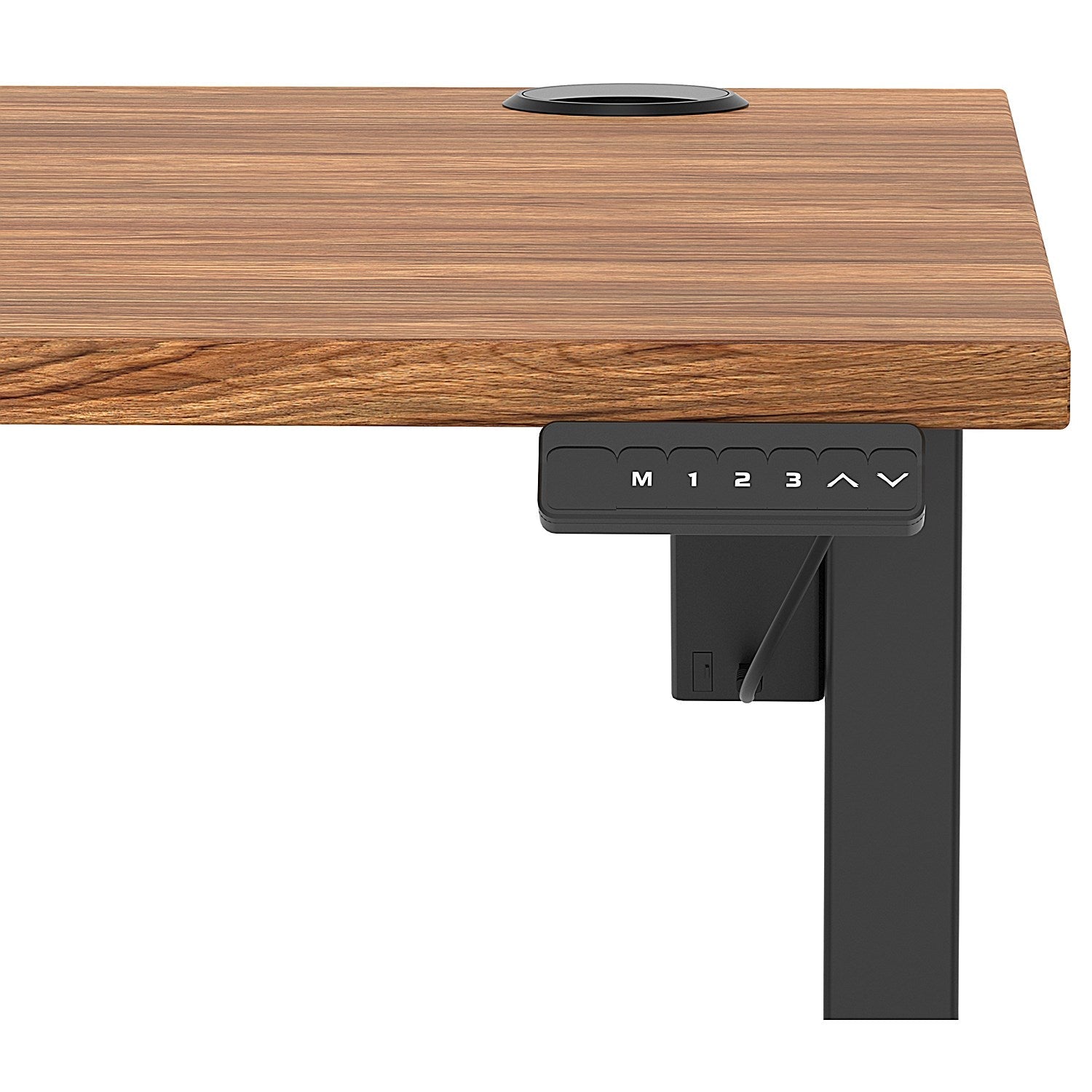 Air Lite 1000mm Height Adjustable Office Desk, Black Leg, Walnut Easy2Order : HA03921