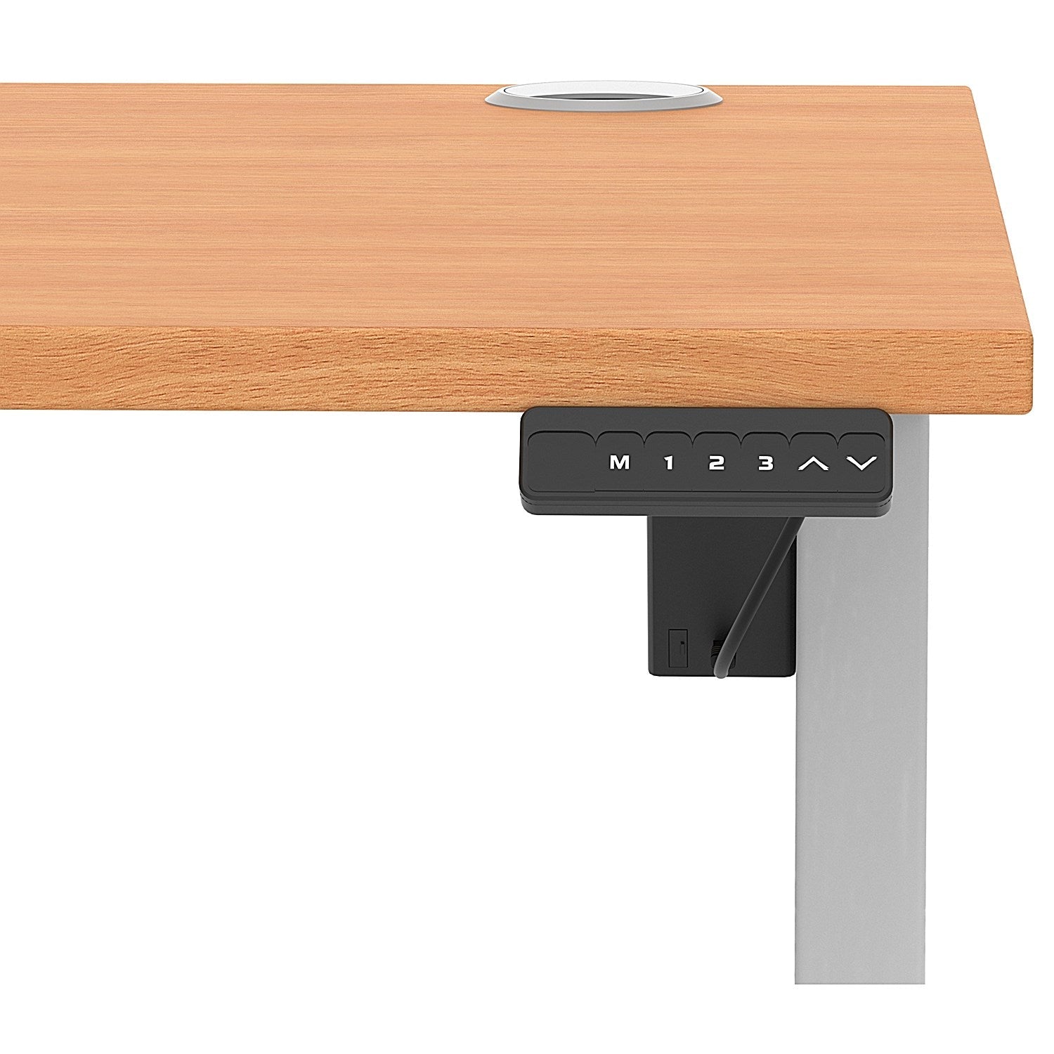 Air Lite 1000mm Height Adjustable Office Desk, Silver Leg, Beech Easy2Order : HA03922