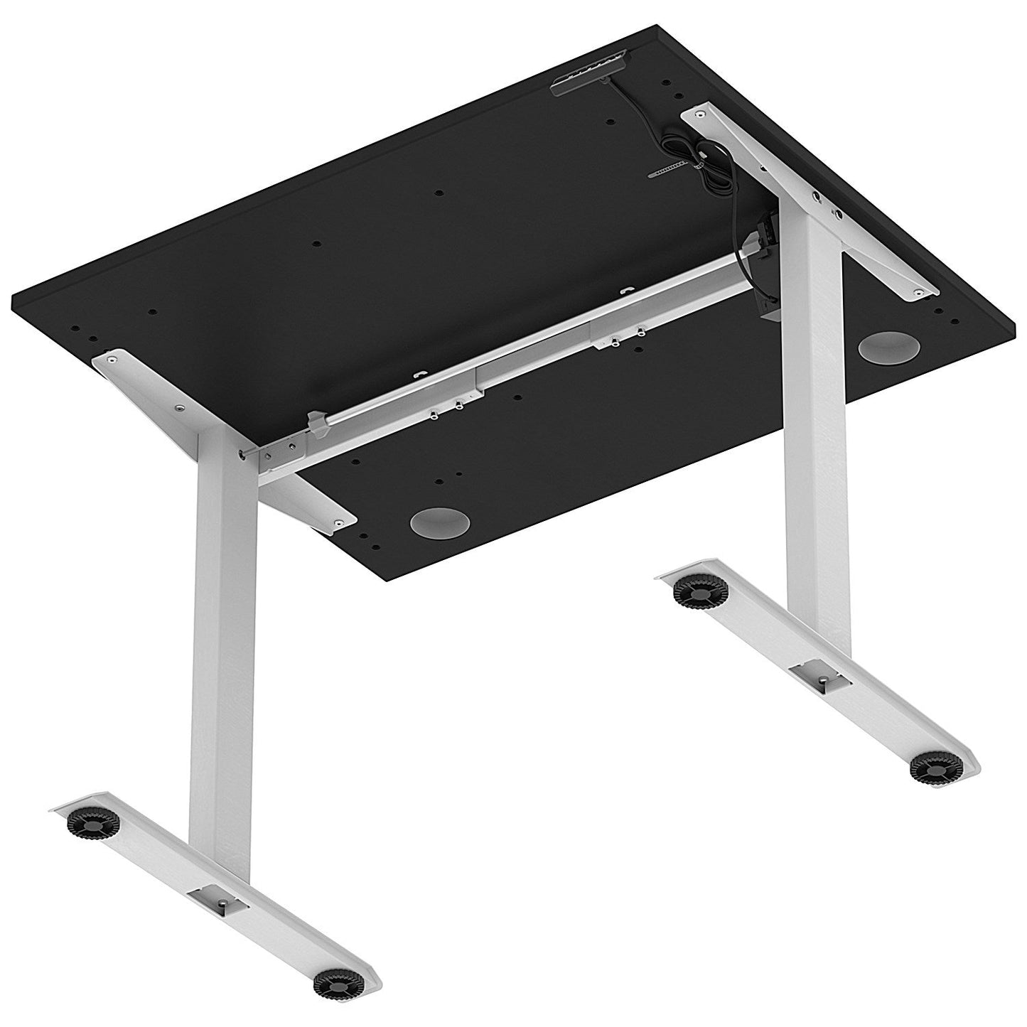 Air Lite 1000mm Height Adjustable Office Desk, Silver Leg, Black