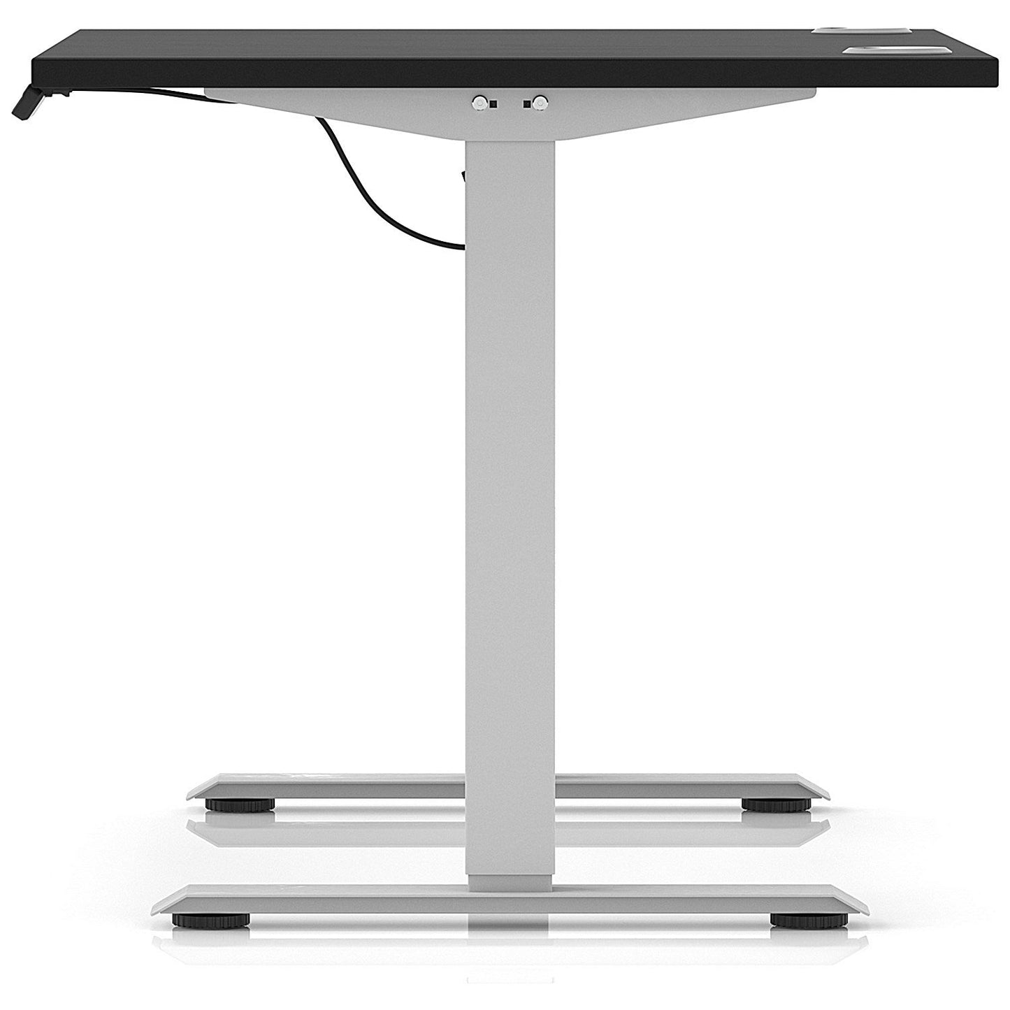 Air Lite 1000mm Height Adjustable Office Desk, Silver Leg, Black