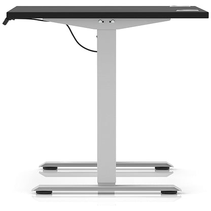Air Lite 1000mm Height Adjustable Office Desk, Silver Leg, Black