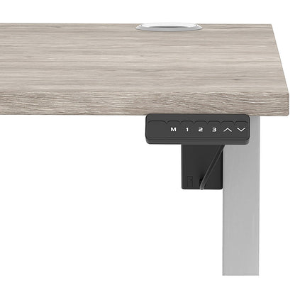 Air Lite 1000mm Height Adjustable Office Desk, Silver Leg, Grey Oak Easy2Order : HA03924