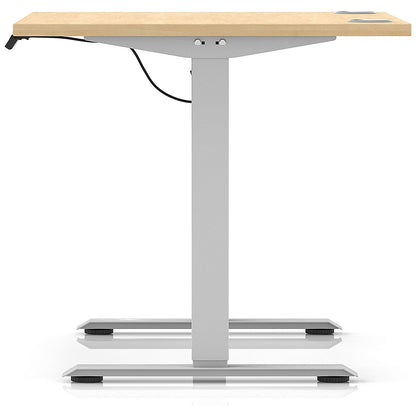 Air Lite 1000mm Height Adjustable Office Desk, Silver Leg, Maple