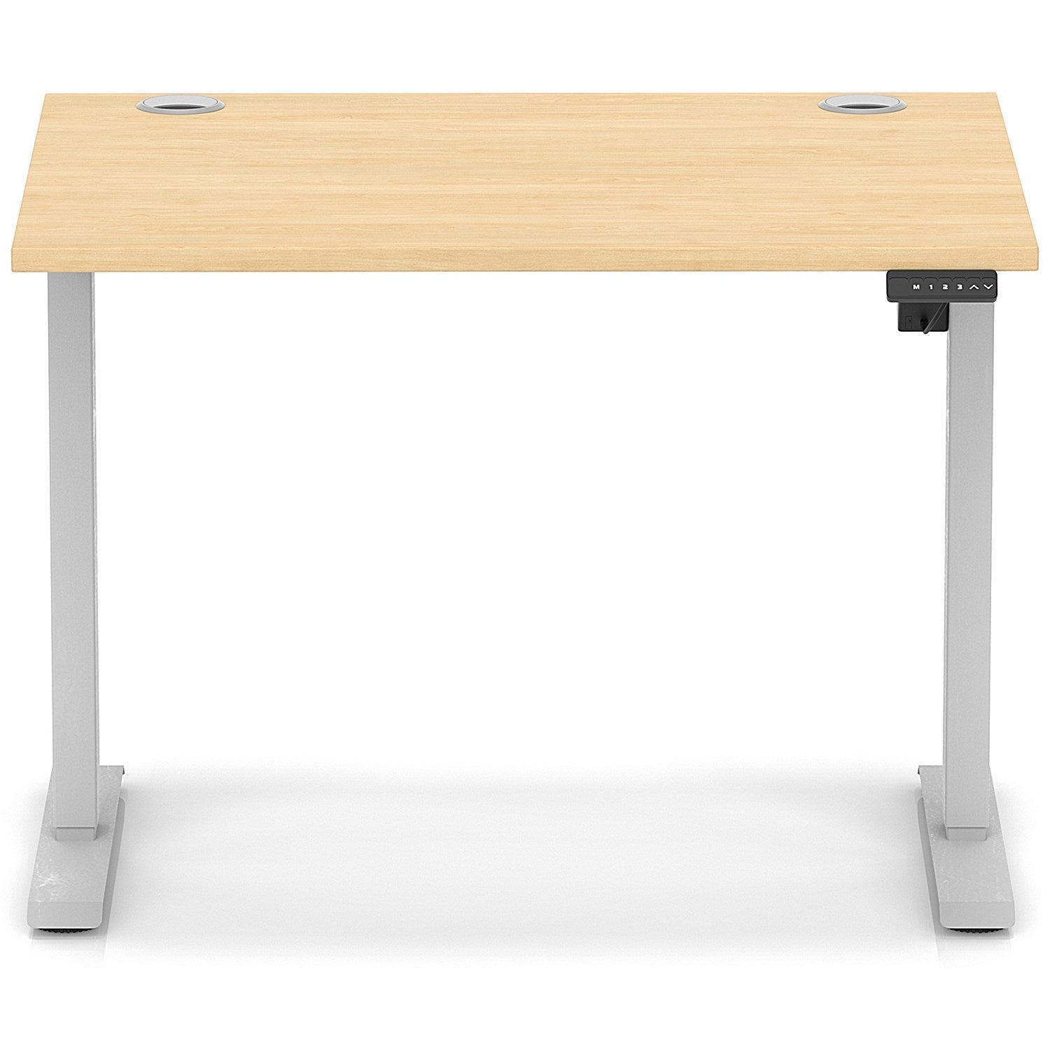Air Lite 1000mm Height Adjustable Office Desk, Silver Leg, Maple Easy2Order : HA03925