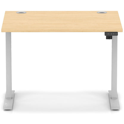 Air Lite 1000mm Height Adjustable Office Desk, Silver Leg, Maple Easy2Order : HA03925